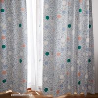 スミノエ MOOMIN セミオーダー カーテン カラーサークル 2300×1950mm ブルー 1セット(2枚入)（直送品）