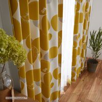 スミノエ MOOMIN セミオーダー カーテン ロックパターン 2500×950mm イエロー 1セット(2枚入)（直送品）
