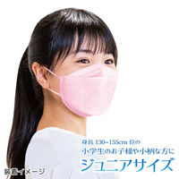 3D立体型やさしいマスク ジュニアサイズ ピンク 5枚入 10袋セット DKP5-10-AS 1セット（10袋） エスパック（直送品）