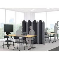 【組立設置込】コクヨ リーフィー パーテーション ジャバラ 1200×1800mm ブラック×ネオモスグリーン×ダークフォレスト 1台（直送品）