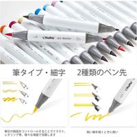 Ohuhu イラストマーカー　パステルカラー &日本伝統色 筆・細字 80色（直送品）