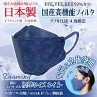 3D立体型やさしいマスク 標準 ネイビー 5枚入 ３袋セット DN05-AS 1セット（3袋） エスパック（直送品）