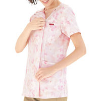 フォーク 花柄ジップスクラブ 7034SC-4 グリーン 4L 4589989440510 1枚　スクラブ（直送品）