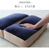 イケヒコ・コーポレーション mou(ムー) 2連座布団 NV 42×42×8cm 1380000000000 1個