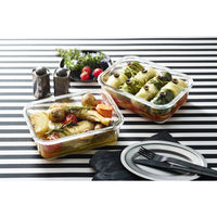 アイリスオーヤマ 耐熱ガラス容器 クリアブラック TGS-2S 1セット(2点入)