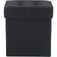 不二貿易 ディノ ボックススツール ヘリンボーン 幅380×奥行380×高さ400mm ブラック 85849 1セット(2台入)（直送品）