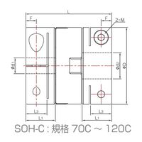 SOHシリーズ オルダムカップリング クランプタイプ SOH-70C-24K8×22K6 SOH-70C-24K8X22K6 1個（直送品）
