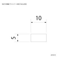 スリーナイン島野 真鍮フラットバー #400 10x5x2000 8270 1本（直送品）