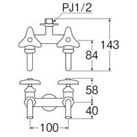 SANEI 二口ホーム水栓 JF13Aー13 1個（直送品）