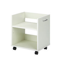 【軒先渡し】アスプルンド 木製デスク下ワゴン 横型 ハンドル付き 天板無し 幅350×奥行450×高さ500mm ホワイト 280202 1台（直送品）