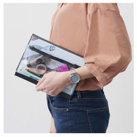 ダイゴー isshoni. ペンケース付ノートカバーPVC B6対応 クリア ブルー N1868 1冊（直送品）