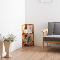 ベストコ 収納 木製 インテリア コーナー ラック コンパクト 2段 ライトブラウン ND-6945 ハンディ 4975970257548（直送品）