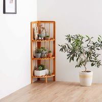 ベストコ 収納 木製 インテリア コーナー ラック コンパクト 3段 ライトブラウン ND-6946 ハンディ 4975970257555（直送品）