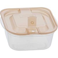 ベストコ 抗菌 抗ウイルス 電子レンジ 保存 容器 蒸気弁付き 洗いやすい MA-3208 クリアブラウン 300ml 2個組（直送品）