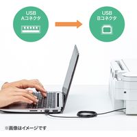 サンワサプライ 極細USBケーブル(USB2.0 A-Bタイプ・ブラック・1.5m) KU20-SL15BKK 1本