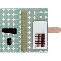 シンメ い草のスマートフォンケース　他機種対応　適応サイズ：約162ｘ81ｘ10mm以内　LLサイズ[キナリ/ドットグリーン]（直送品）