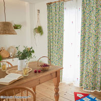 スミノエ MOOMIN セミオーダー カーテン コバナドレープ 2900×1800mm グリーン １セット(2枚入)（直送品）