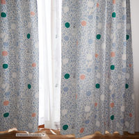 スミノエ MOOMIN セミオーダー カーテン カラーサークル 1500×2000mm ブルー １セット(2枚入)（直送品）