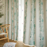 スミノエ MOOMIN セミオーダー カーテン プートドレープ 1800×1600mm ライトブルーグリーン １セット(2枚入)（直送品）
