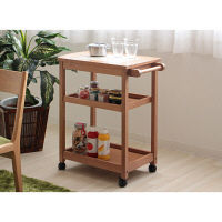 【軒先渡し】ヤマソロ タイルトップ3段ワゴン カントリーブラウン 幅610×奥行340×高さ700mm 1台（直送品）