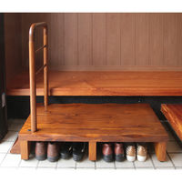 【軒先渡し】ヤマソロ 手すり付きうづくり玄関台90 ブラウン 幅996×奥行400×高さ780～795mm 1台（直送品）