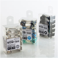 コクヨ ダブルクリップ<Scel-bo>(中) 黒 10個 クリ-J34D 1セット(60個:10個入×6パック)