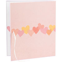 デザインフィル カラー色紙 二つ折り リボン ハート柄 33113006 1枚