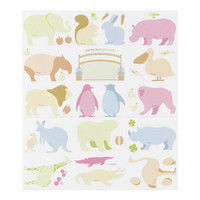 カラー色紙 シール付 動物柄 33182006 1セット（2枚組） デザインフィル（直送品）