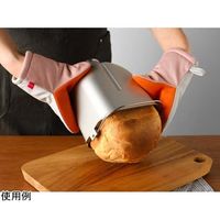 オークス グッとつかめる耐熱ミトン ピンク/グレー LS1561 1個 67-5195-37（直送品）