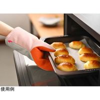 オークス グッとつかめる耐熱ミトン大 2個組 ピンク/グレー LS1602 1セット(2個組) 67-5195-55（直送品）
