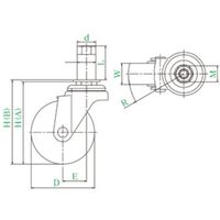 ユーエイ 差し込み式 自在 キャスター ナイロン 車輪径75mm Sタイプ STF型 パイプ径35 STF-75N-35 1個（直送品）