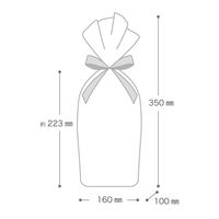 ヘッズ 不織布リボン付ワインバッグ/ブラック 100枚（10枚×10セット）