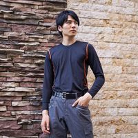 岡潮 超吸汗速乾・冷感シャツ コンプレッション長袖 ブラック S お得な洗い替え2枚セット 20016-S-2 1式 520-8038（直送品）