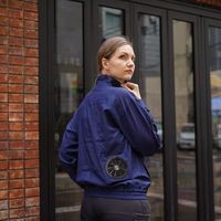 岡潮 空調長袖ブルゾン(ウェアのみ)日本製生地使用 20111 ネイビーLL 20111-LL 1着 535-9002（直送品）