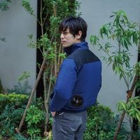 岡潮 空調長袖ブルゾン(ウェアのみ)日本製生地使用 20121 ネイビー×ブラック4L 20121-4L 1着 536-0529（直送品）