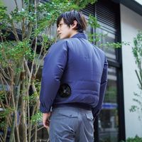 岡潮 空調長袖ブルゾン(ウェアのみ) 20101 ネイビー4L 20101-4L 1着 536-0584（直送品）