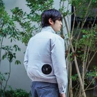 岡潮 空調長袖ブルゾン(ウェアのみ)日本製生地使用 20112 グレー5L 20112-5L 1着 535-8918（直送品）