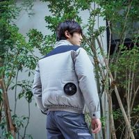 岡潮 空調長袖ブルゾン(ウェアのみ)日本製生地使用 20125 ライトグレー×ブラック5L 20125-5L 1着 535-8955（直送品）