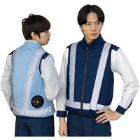 岡潮 空調付き安全ベスト(ウェアのみ) 20281 サックス4L 20281-4L 1着 536-0543（直送品）
