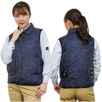 岡潮 空調ベスト(ウェアのみ)日本製生地使用 20237 カモブルーM 20237-M 1着 535-8920（直送品）