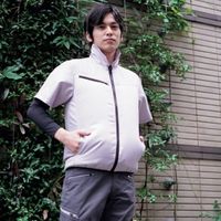 岡潮 空調半袖ブルゾン(ウェアのみ) 20303 シルバー3L 20303-3L 1着 536-0520（直送品）