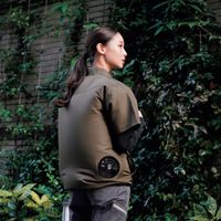 岡潮 空調半袖ブルゾン(ウェアのみ) 20304 アーミーグリーン5L 20304-5L 1着 536-2076（直送品）