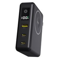 磁気研究所 ACプラグ付PD65W対応モバイルバッテリー ワイヤレス充電機能付き ブラック HD2-MBACPD65W10TGBK 1個