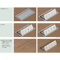 石黒製作所 プラパート フラットプッシュコンセント シルバー 電源2口/LAN1口/USB1口 G201-2E1C1U-S 1個（直送品）