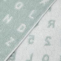 【LAKOLE/ラコレ】 今治産ハンドタオル（タイポグラフィ） グリーン 1セット（1枚×2）