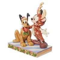 enesco トナカイに扮したミッキーとプルート フィギュア 高さ16cm DTR6013059 1個（直送品）