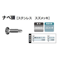 山喜産業　クイックビス　ナベ頭　ステンレス　SUS410（ドリルねじ）スズメッキ　４×２５mm　1箱（500本入）（直送品）