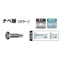 山喜産業　クイックビス　ナベ頭　三価ユニクロ（ドリルねじ）頭部カラー　つや消し黒　４×１３mm　1箱（1000本入）（直送品）