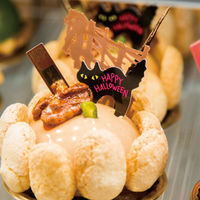 ヘッズ ハロウィンケーキピック/黒ねこー4(100枚) HW-PC4 1袋(100枚入)