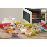 イノマタ化学 保存容器 楽ちんパックスクエア630mL4色組 P/OR/G/BU 9812 1組(4個)